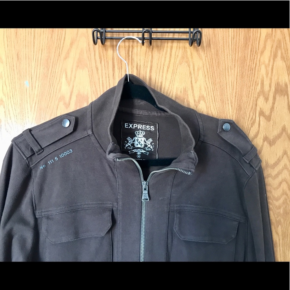 Express Military Style Zip Front Jacket - Picture 3 of 4